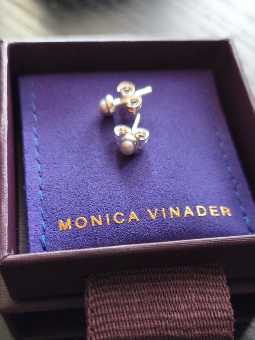 MONICA VINADER Sterling Silver Pearl Stud Earrings - Cream Pearl